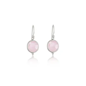 Candy Earring, Rose Quartz, Silver