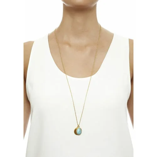 Capricorn Zodiac Necklace with Turquoise Charm