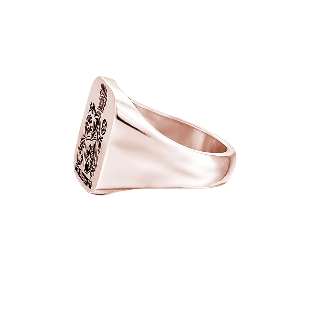 Carved Signet Square Ring Base for Family Crest - Solid Gold
