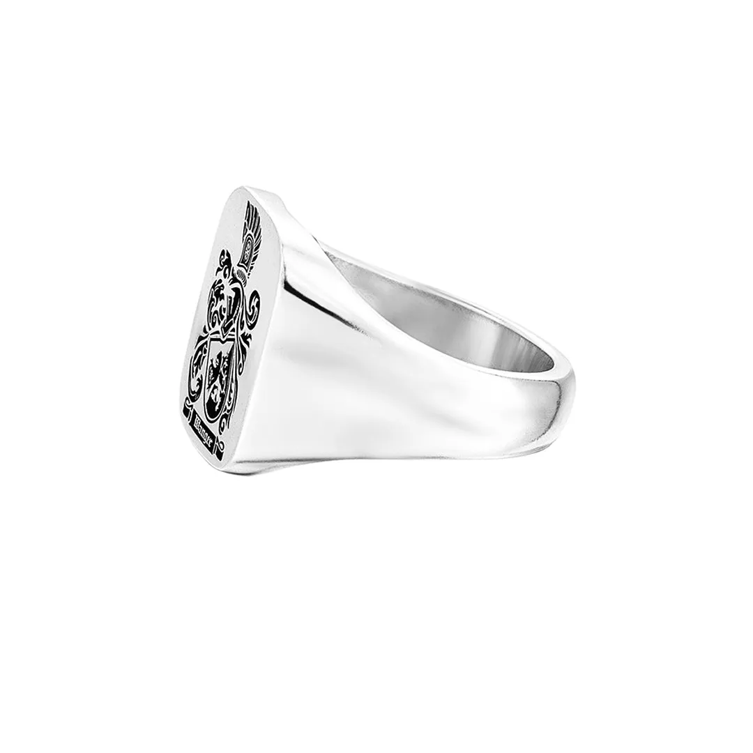 Carved Signet Square Ring Base for Family Crest - Solid Gold