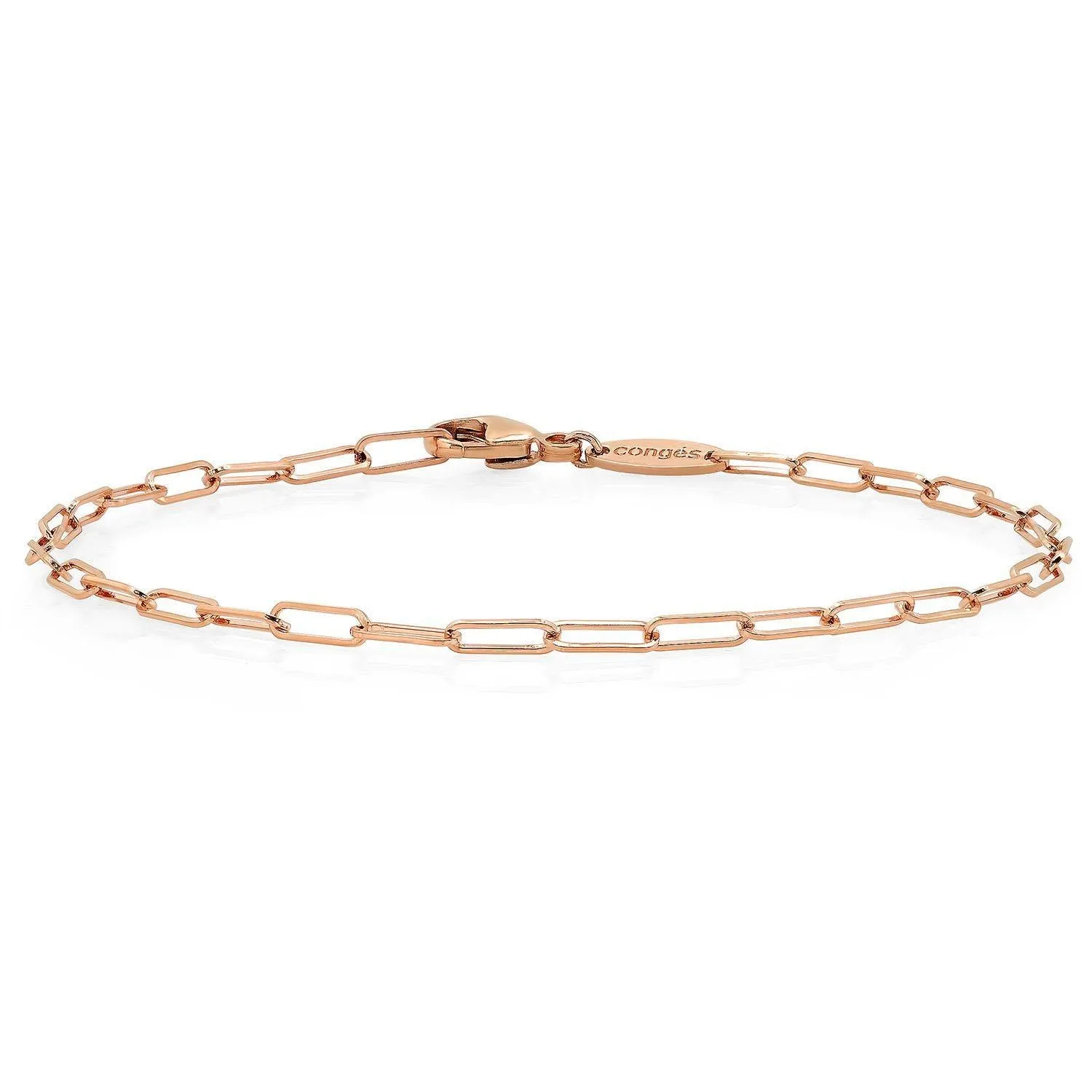 Charm Bracelet   Rose Gold Paperclip Chain