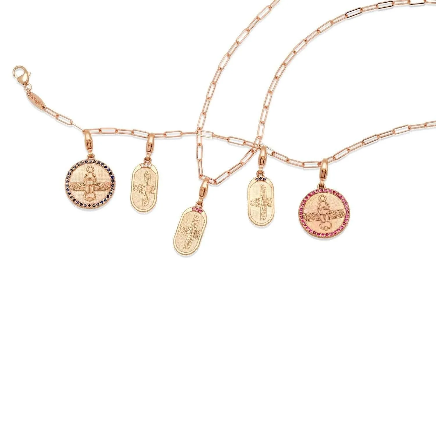 Charm Bracelet   Rose Gold Paperclip Chain