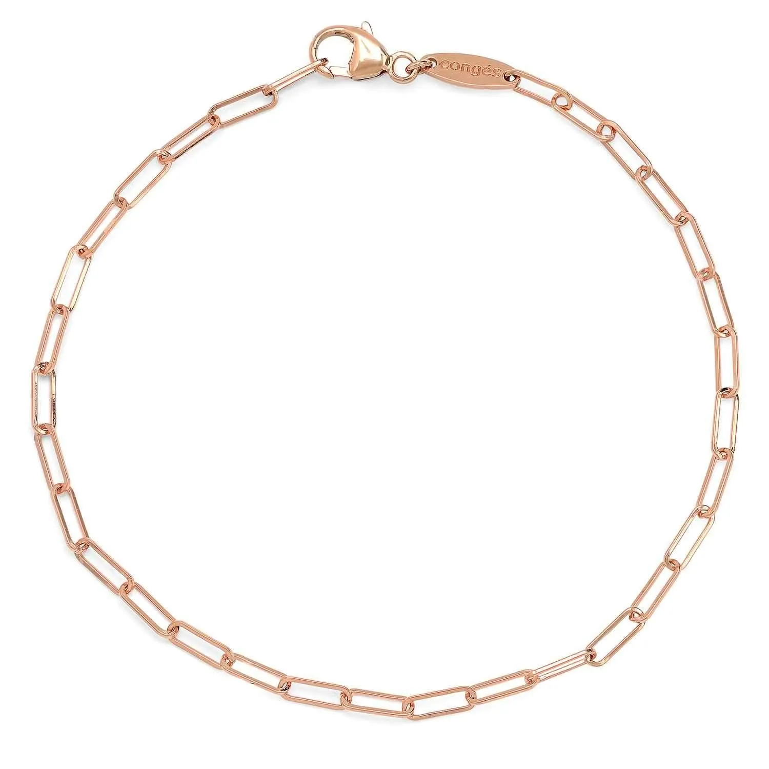 Charm Bracelet   Rose Gold Paperclip Chain