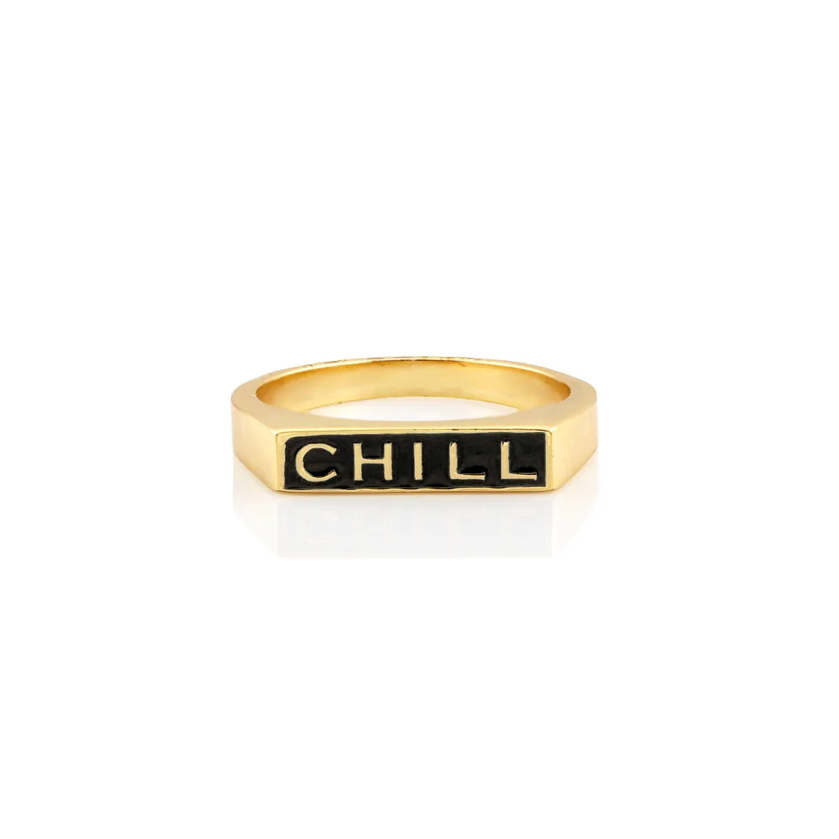 Chill Black Enamel Ring
