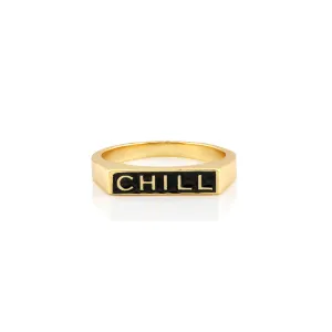 Chill Black Enamel Ring