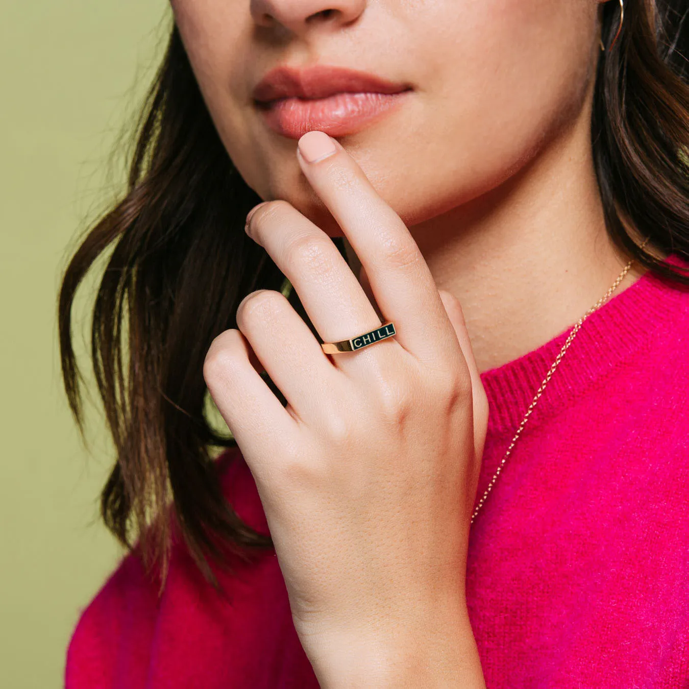 Chill Black Enamel Ring