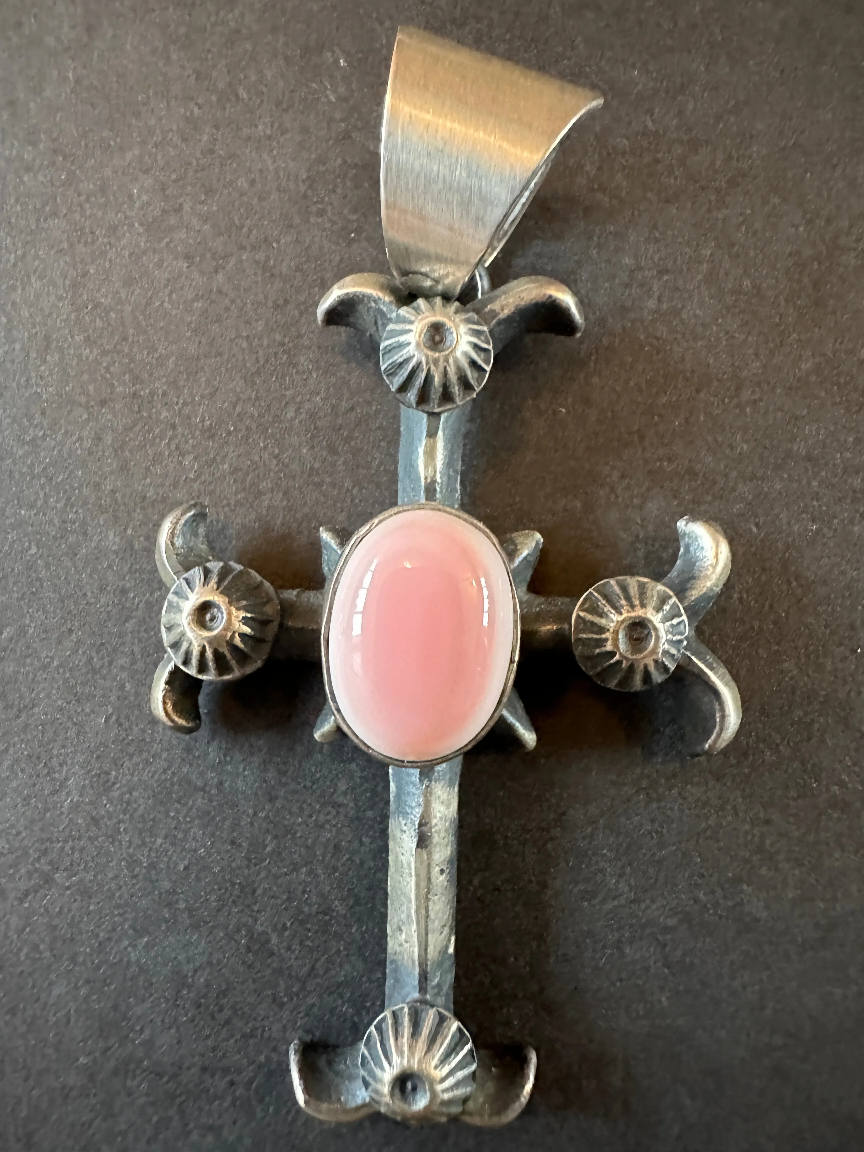 Chimney Butte Large signed sterling gothic cross pendant
