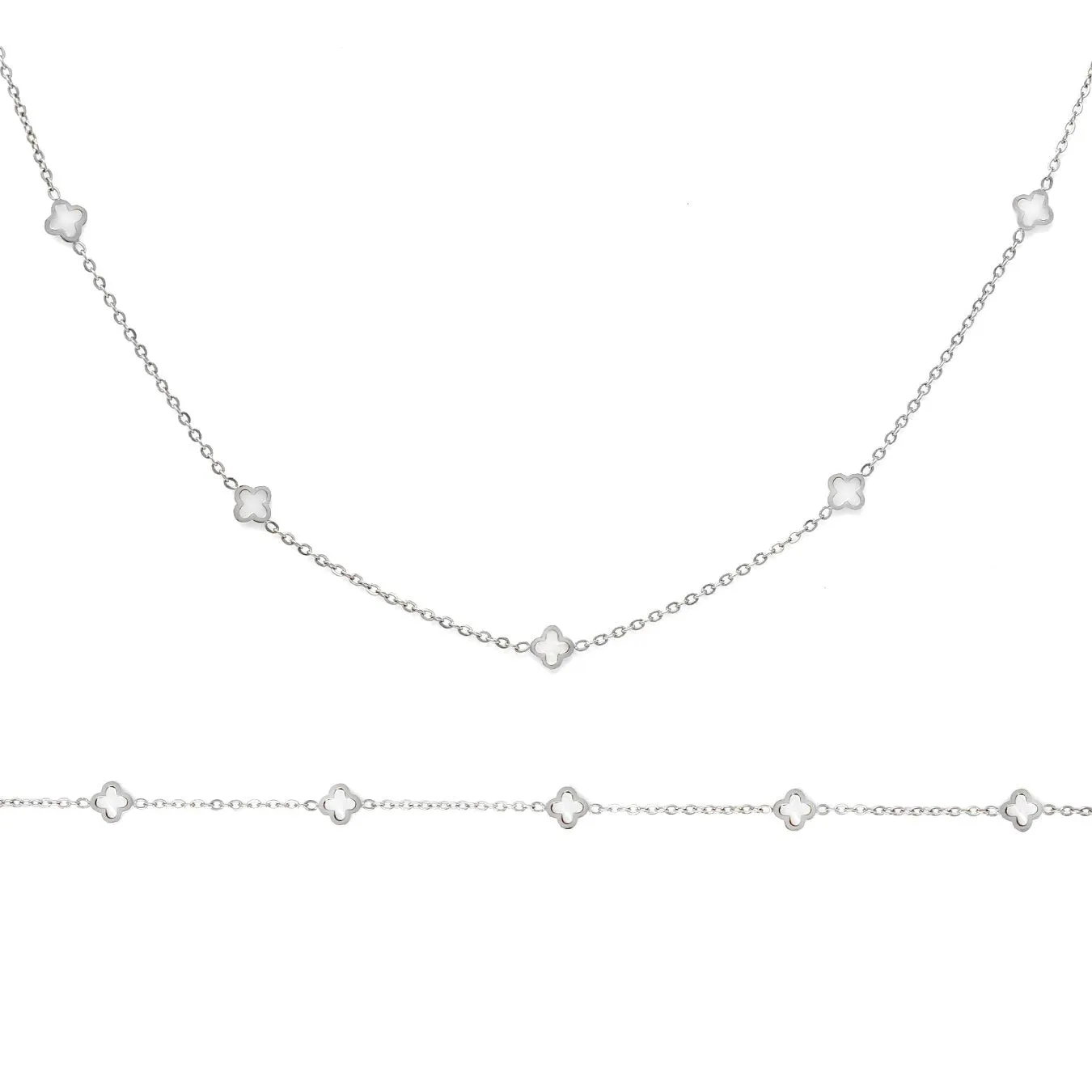 Clover Dainty Gift Set  - Silver & Pearl