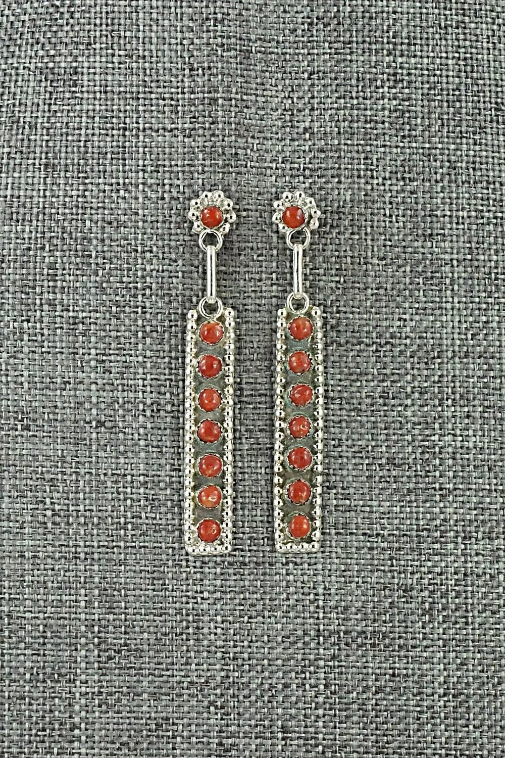 Coral & Sterling Silver Earrings - Rena Laate