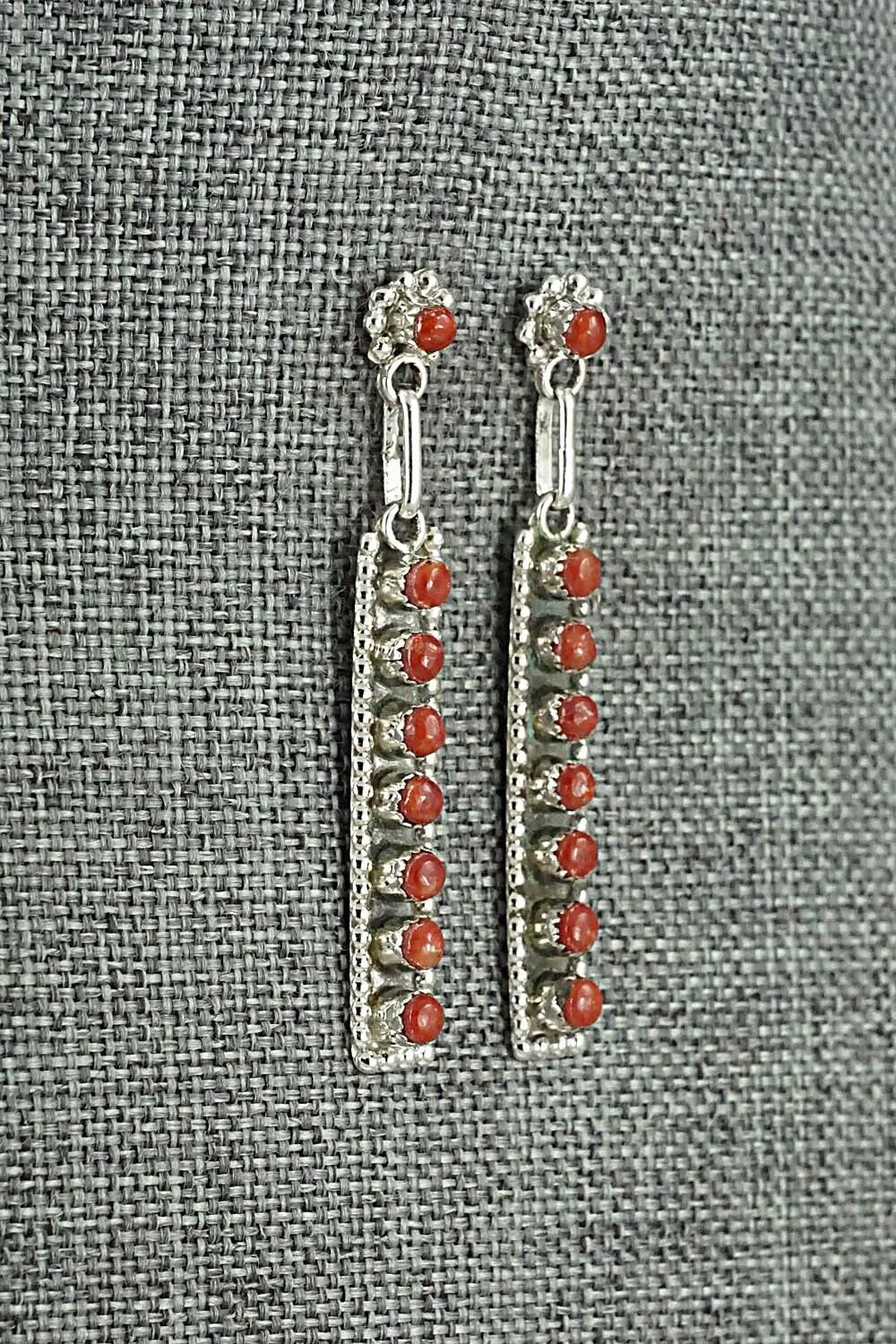 Coral & Sterling Silver Earrings - Rena Laate