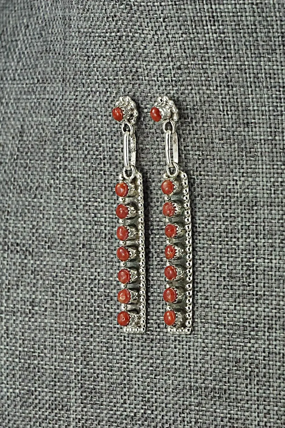 Coral & Sterling Silver Earrings - Rena Laate