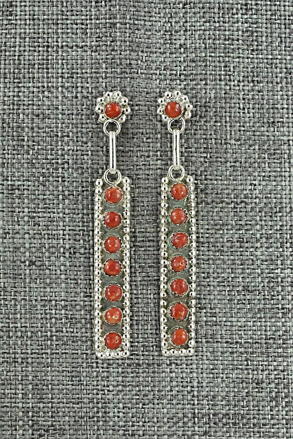 Coral & Sterling Silver Earrings - Rena Laate