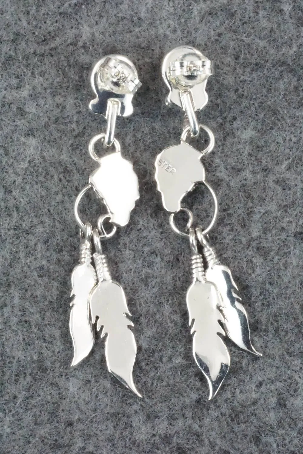 Coral & Sterling Silver Earrings - Rita Largo
