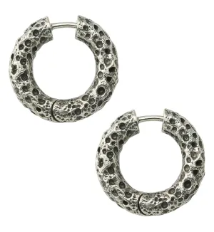 Coral Sponge White Brass Hinged Earrings