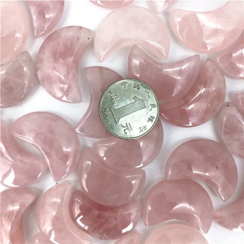 Crescent Rose Quartz Moon, Rose Quartz Moon Bowl, Crystal Moon, Rose Quartz Bowl, Rose Quartz Carving, Jewelry Making, Healing Crystal