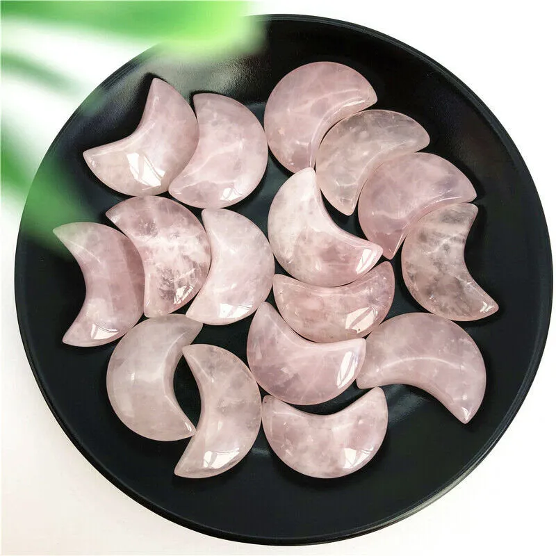 Crescent Rose Quartz Moon, Rose Quartz Moon Bowl, Crystal Moon, Rose Quartz Bowl, Rose Quartz Carving, Jewelry Making, Healing Crystal