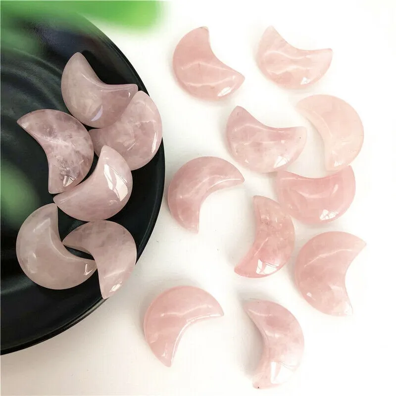 Crescent Rose Quartz Moon, Rose Quartz Moon Bowl, Crystal Moon, Rose Quartz Bowl, Rose Quartz Carving, Jewelry Making, Healing Crystal