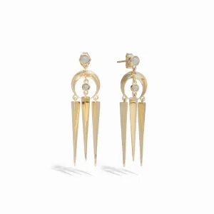 Crescent Spike Opal Earrings