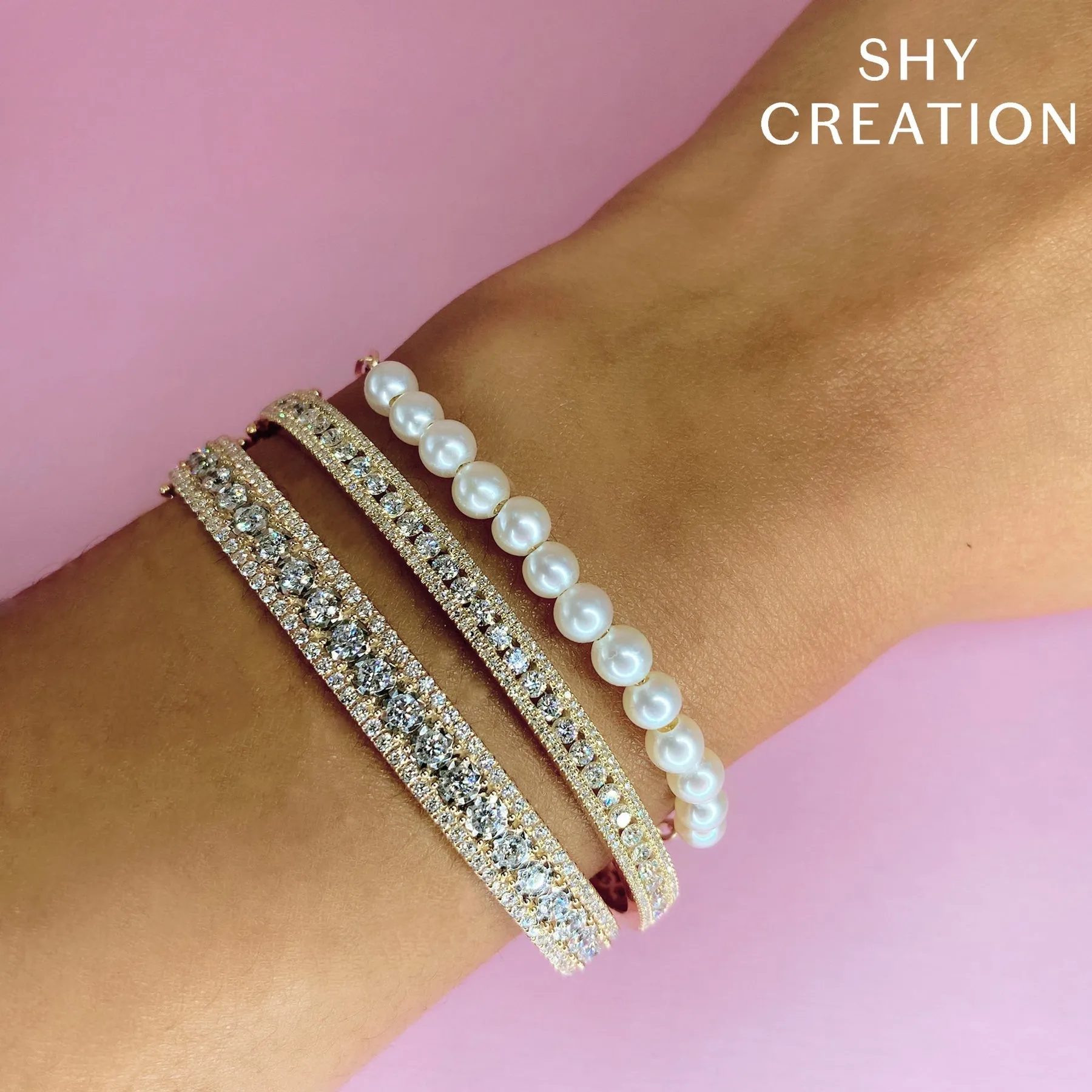 CULTURED PEARL PAPER CLIP LINK BRACELET SC55023493