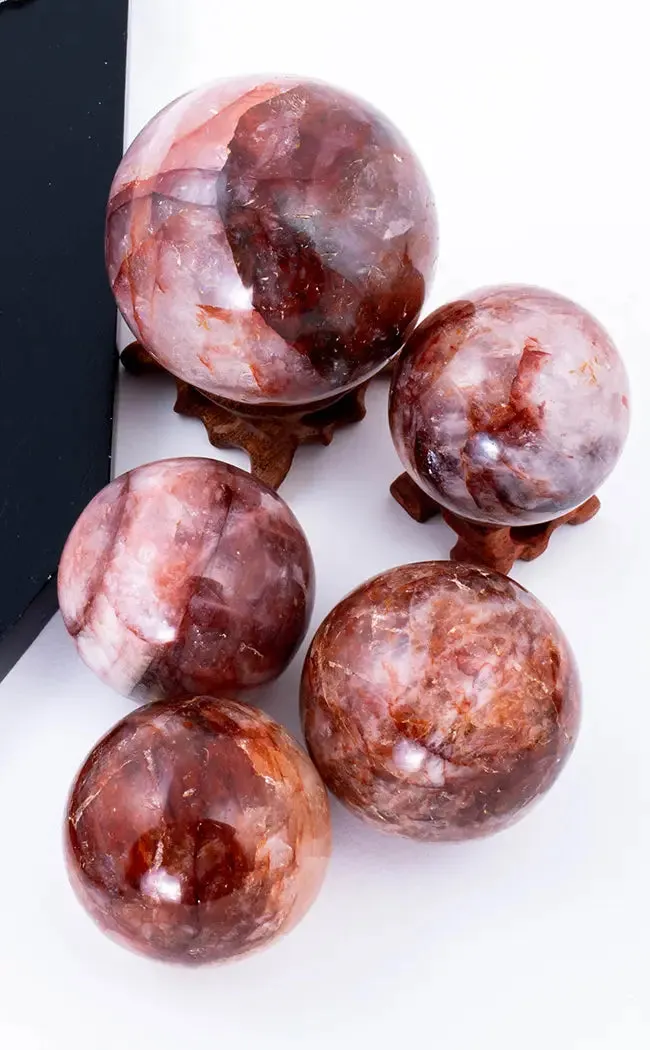 Dark Hematoid Quartz Sphere