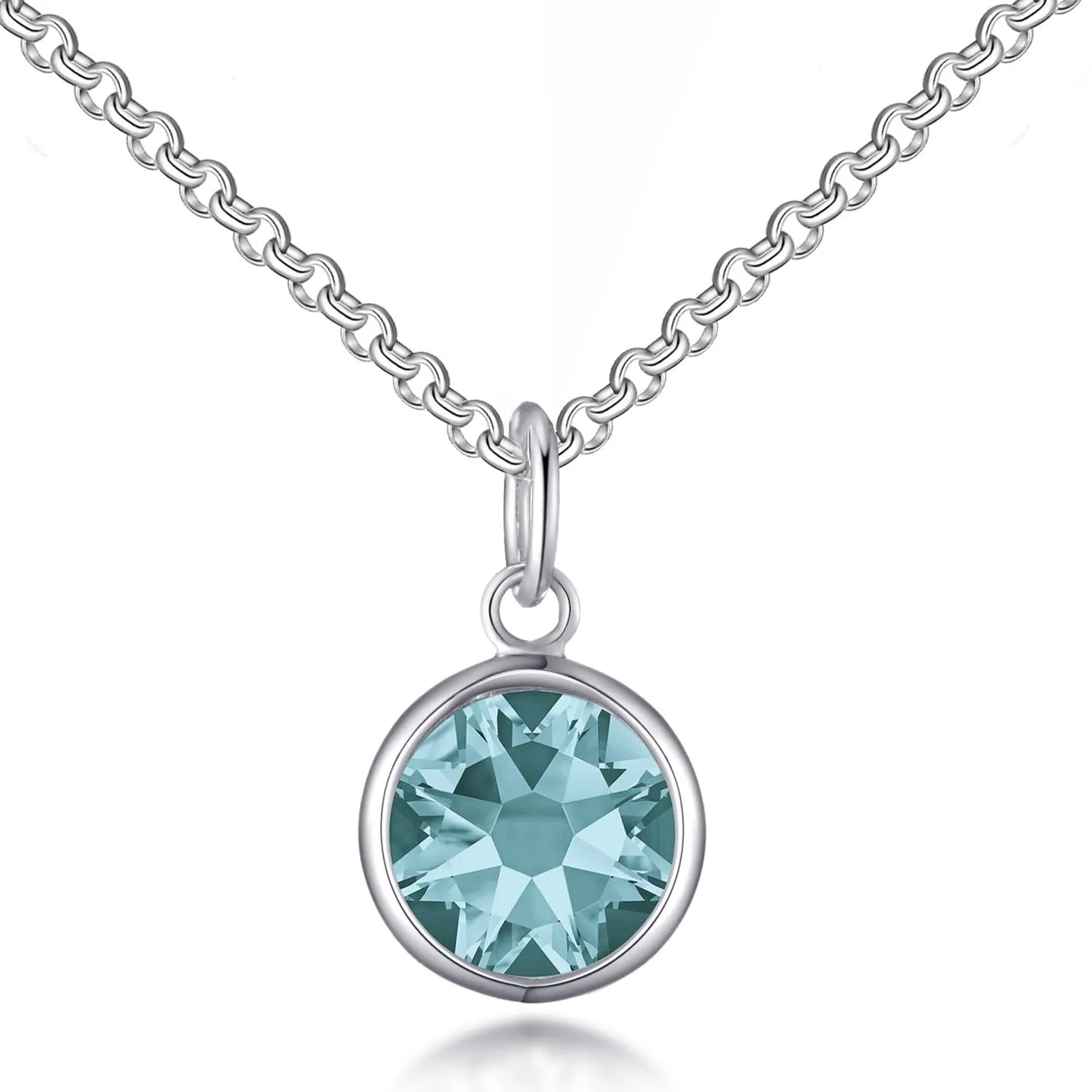 December (Blue Topaz) Birthstone Necklace Created with Zircondia® Crystals