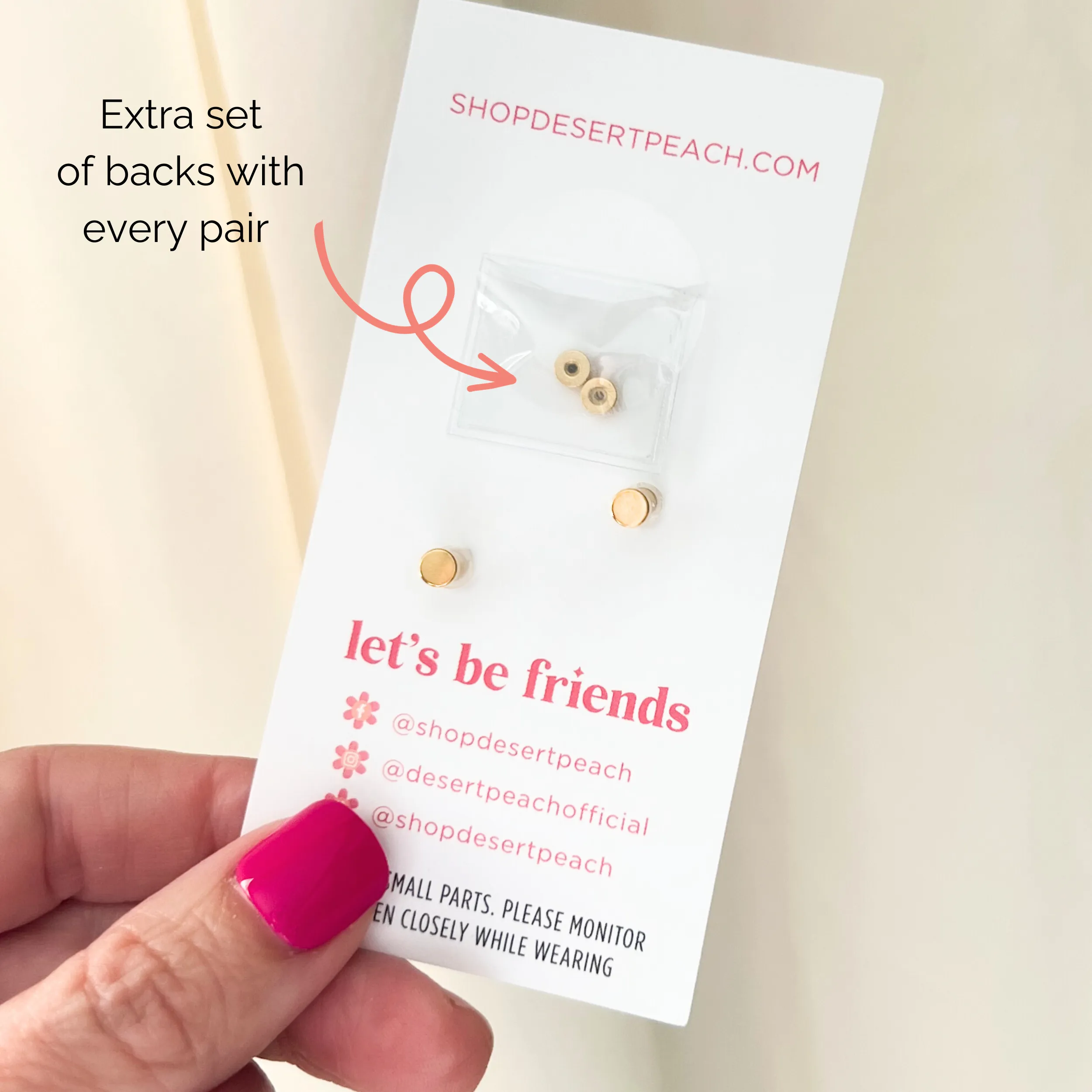 Desert Peach - Coral Smiley Stud Earrings