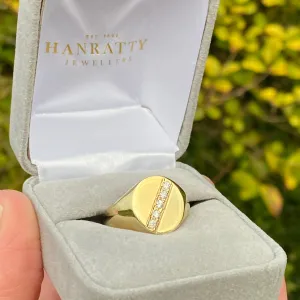 Diamond Signet Ring - 9ct Yellow Gold
