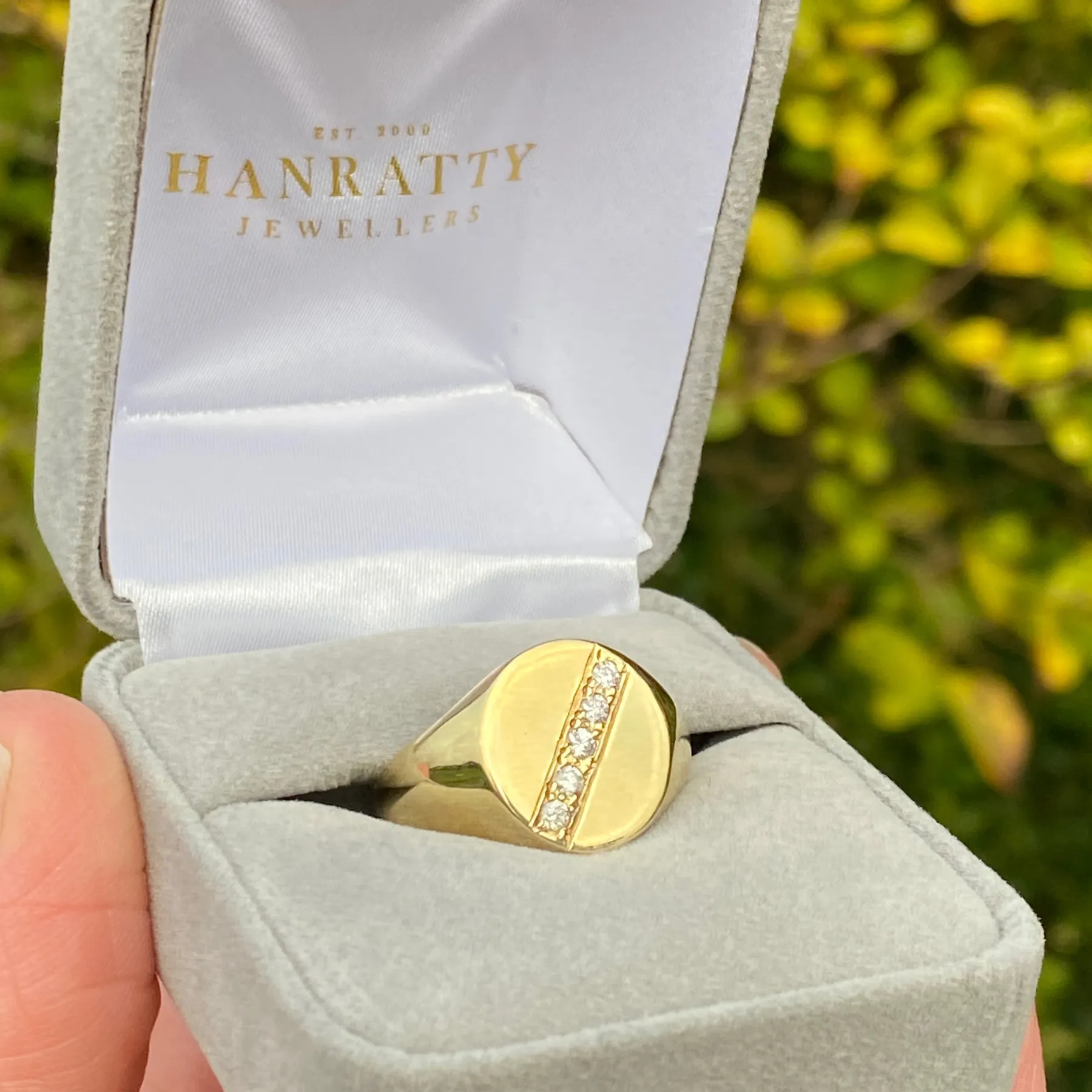 Diamond Signet Ring - 9ct Yellow Gold
