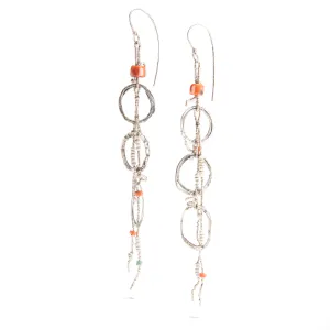 Earrings with 3 Silver Rings