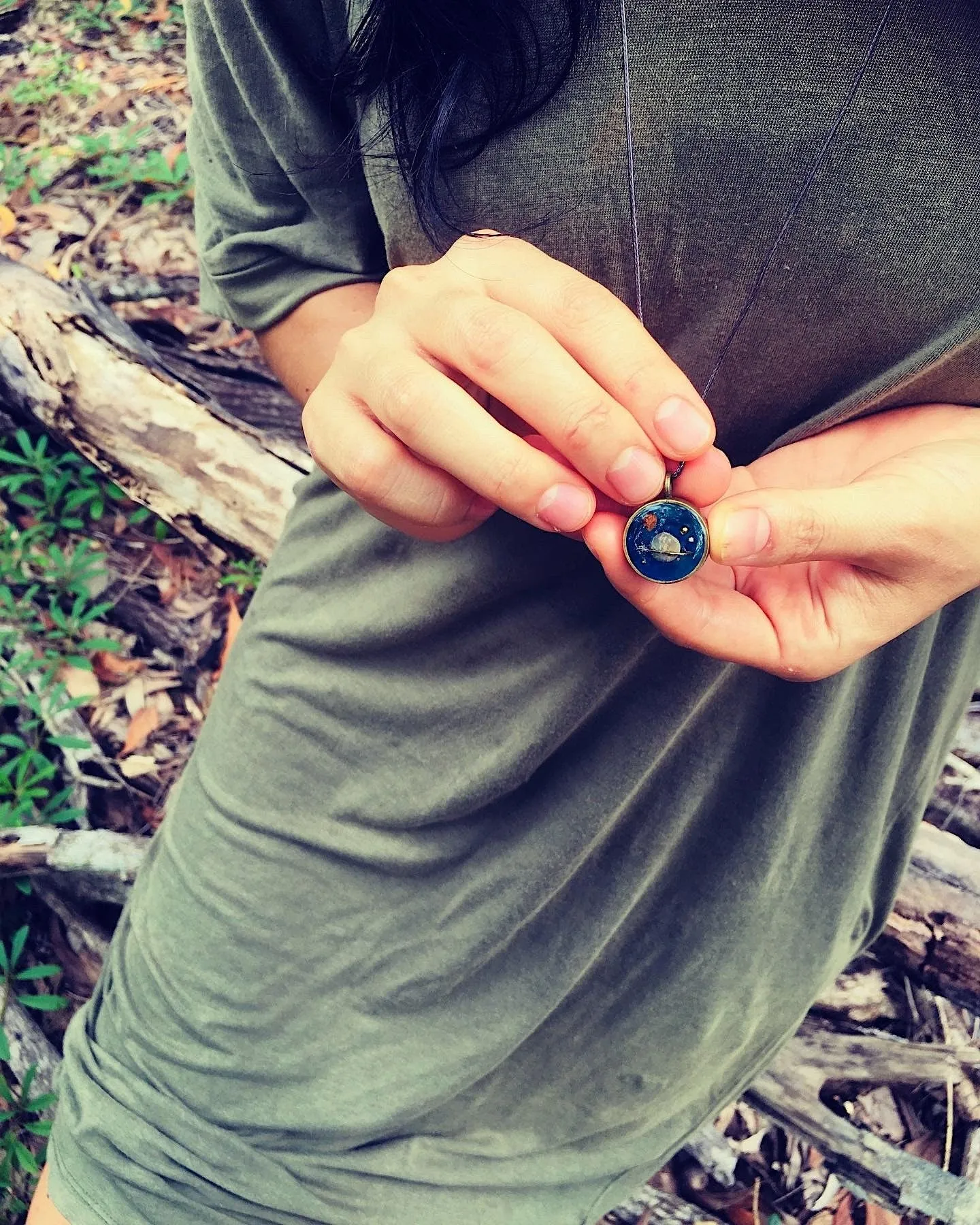 Earth Planet Pendant with Jasper