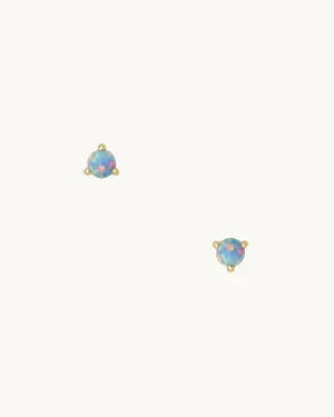 EVE Blue Opal Stud Earring Medium 14K