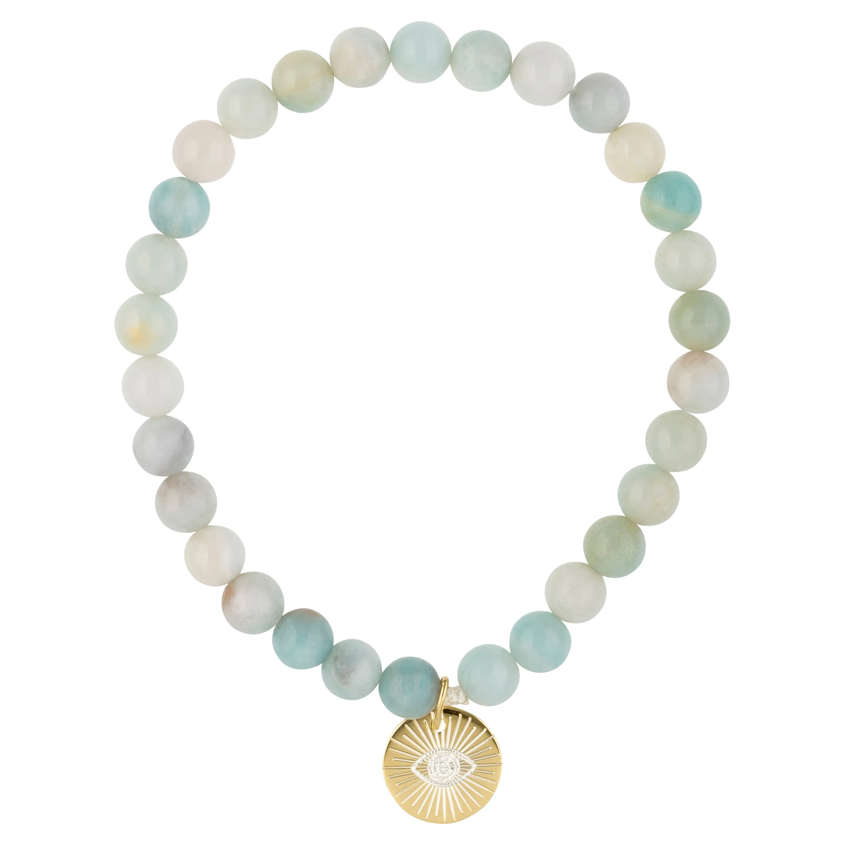 Eye of Providence & Protection Gemstone Bracelet - Silver / Pyrite