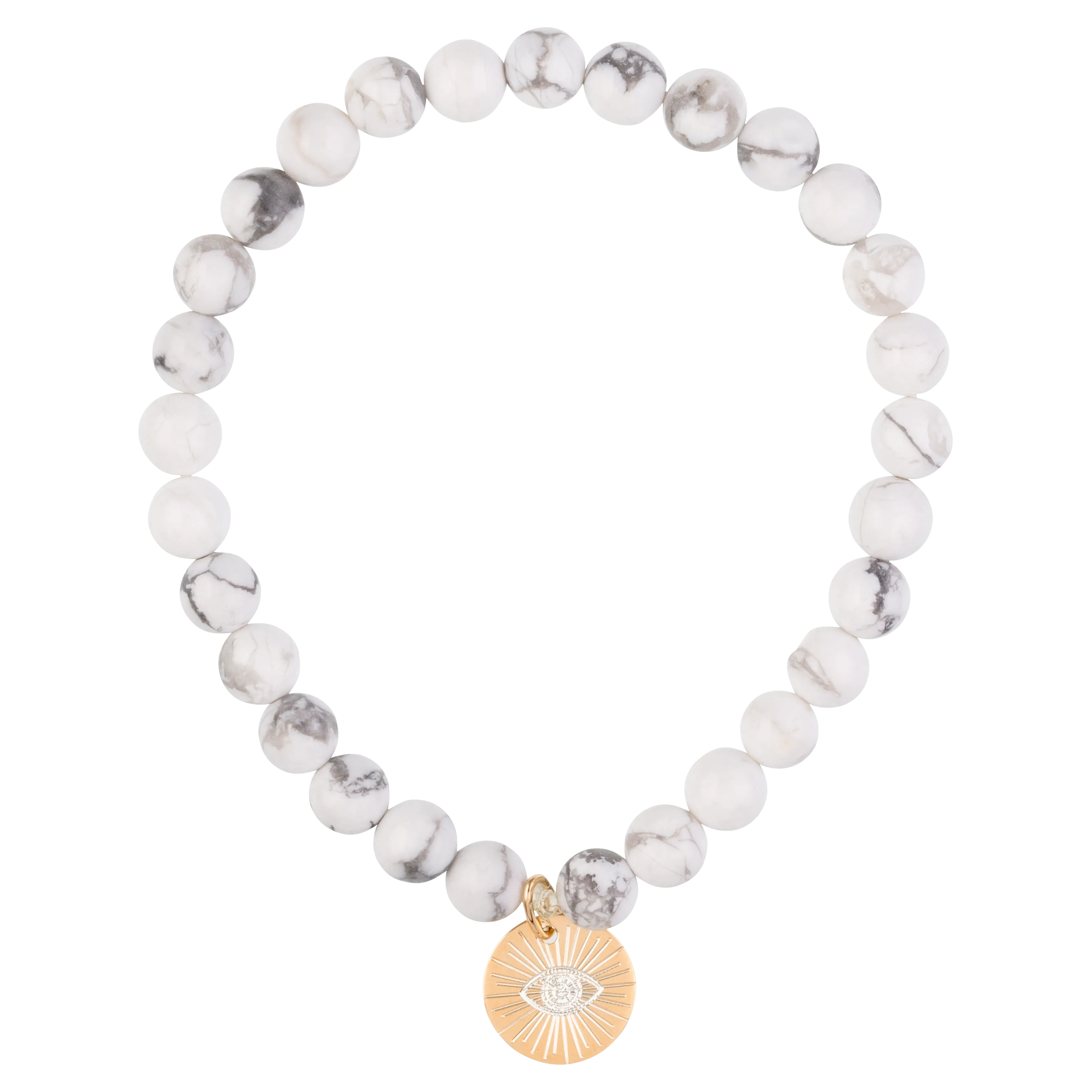 Eye of Providence & Protection Gemstone Bracelet - Silver / Pyrite