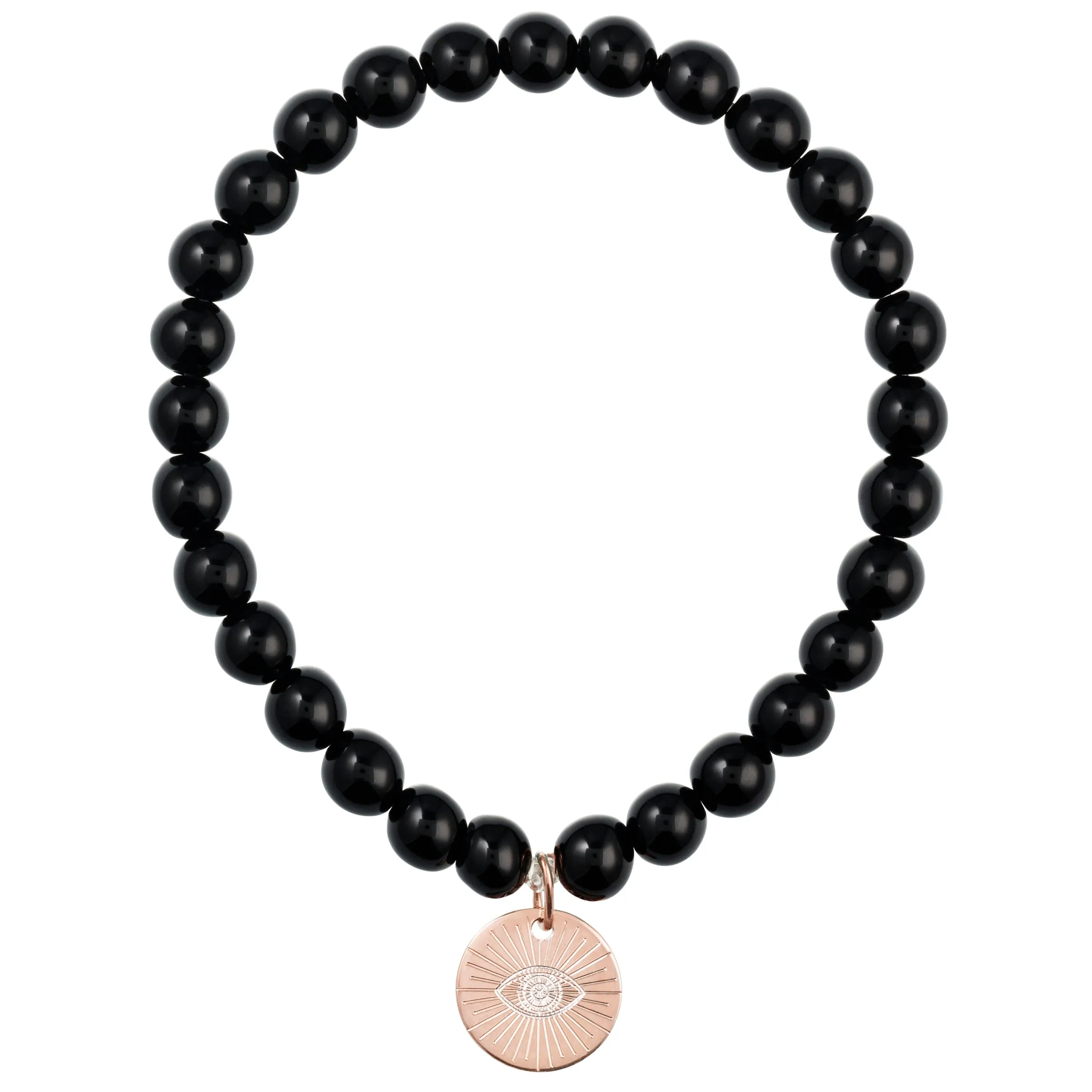 Eye of Providence & Protection Gemstone Bracelet - Silver / Pyrite
