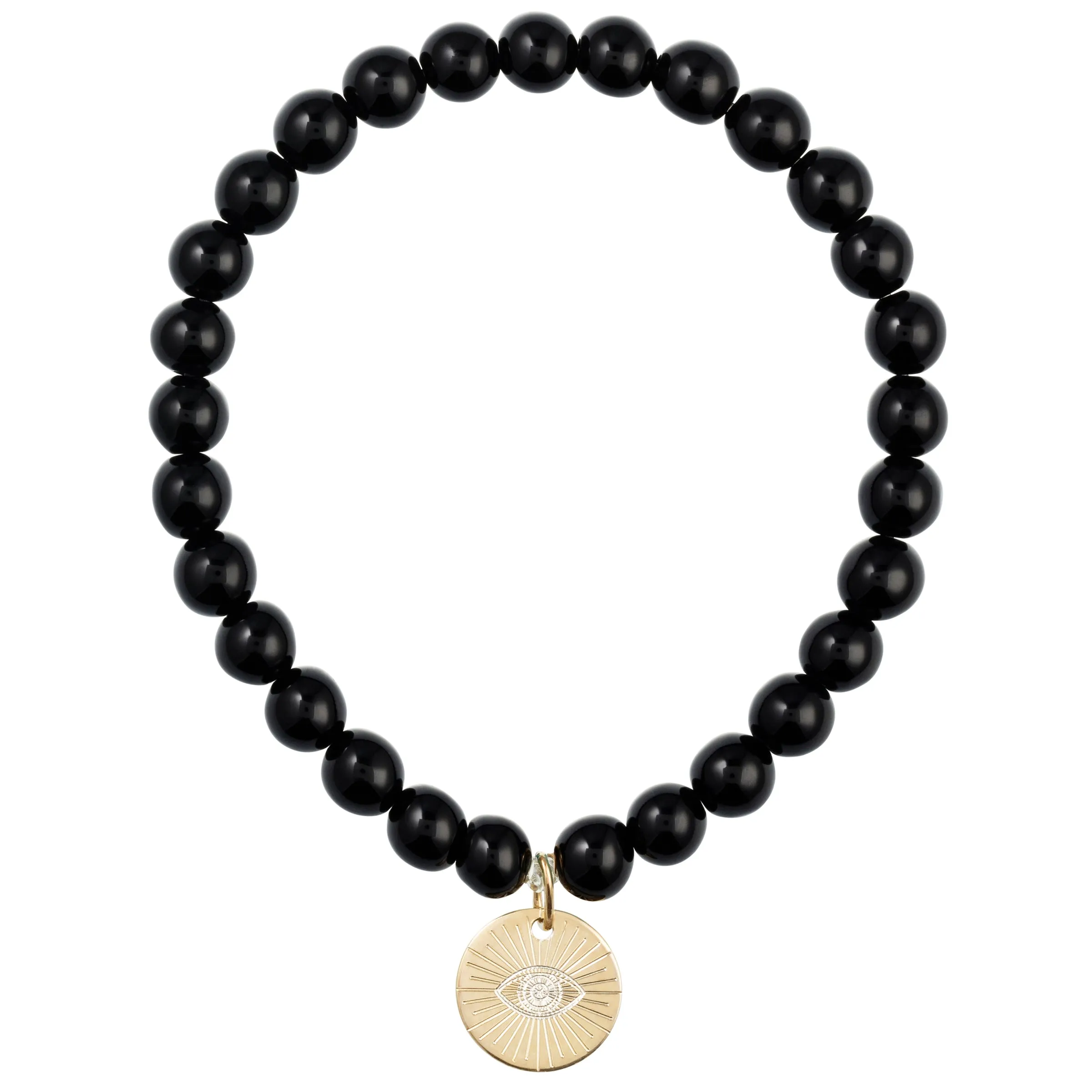 Eye of Providence & Protection Gemstone Bracelet - Silver / Pyrite