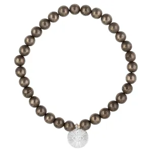 Eye of Providence & Protection Gemstone Bracelet - Silver / Pyrite