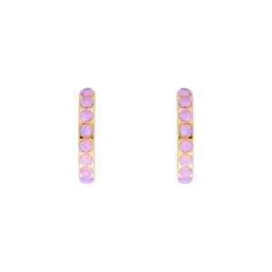 FAIRLEY Crystal Midi Hoops PINK OPAL