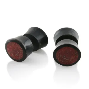 Fake Plugs - Gauges with Coral Stone Inlay