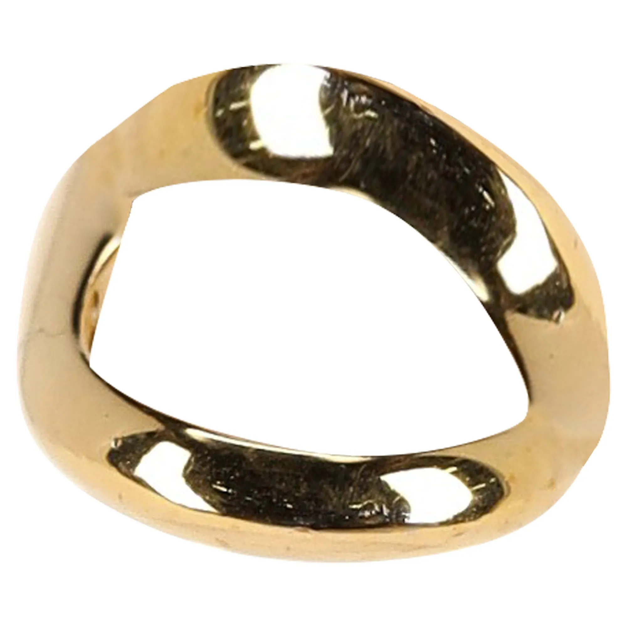 FENDI FF Embellished Signet Ring in Gold Metal