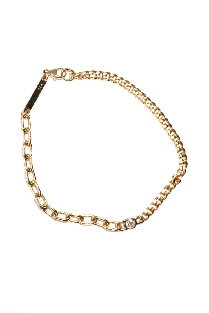 FLOATING DIAMOND SPLIT CHAIN BRACELET