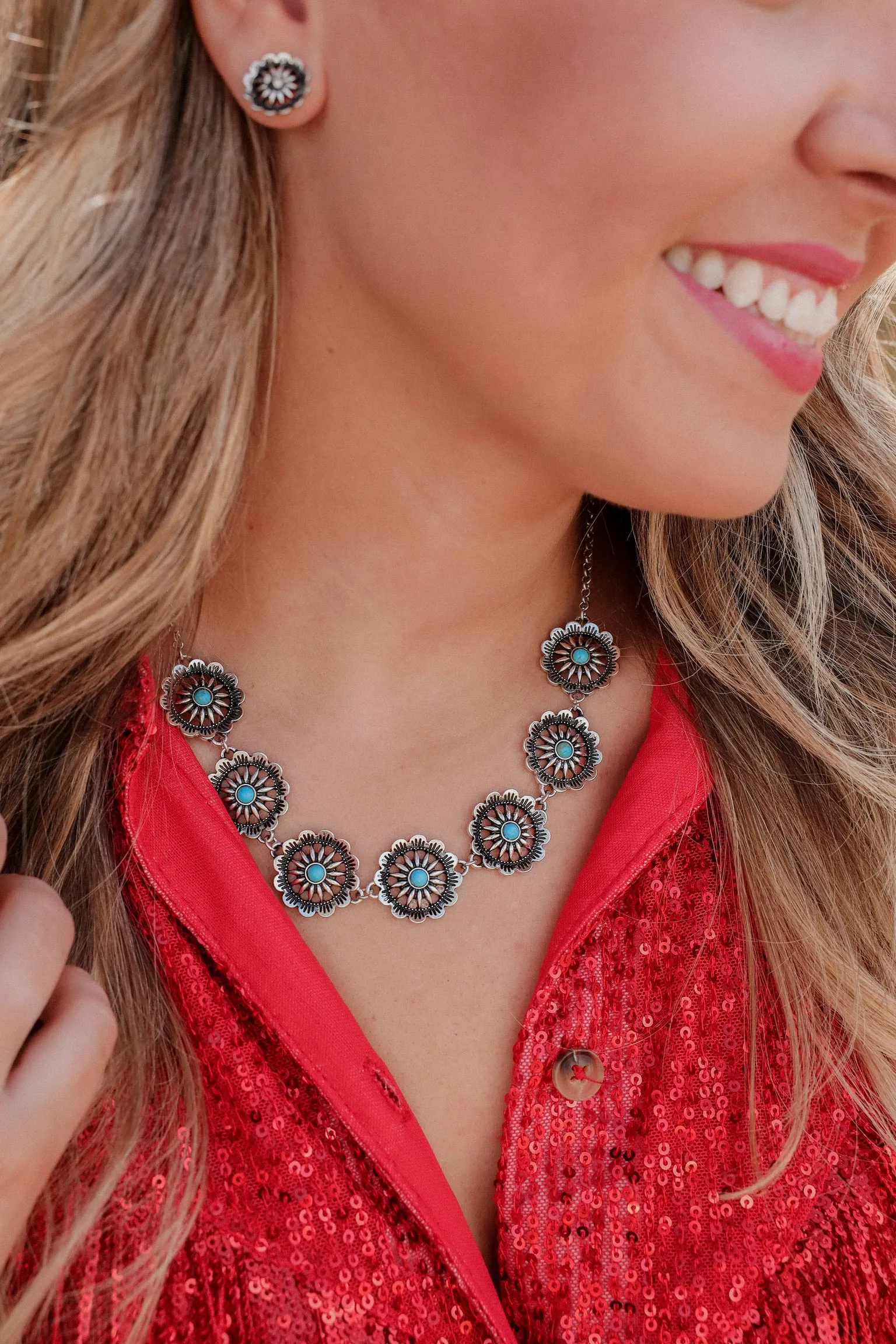 Floral Boho Necklace & Earring Set