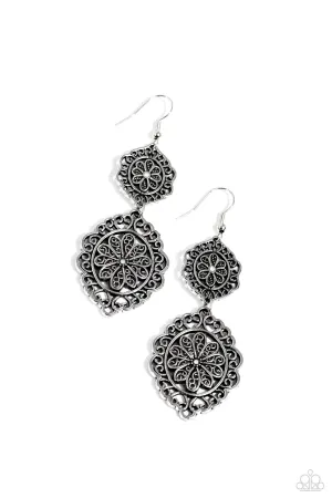 Floral Favorite - White Earrings - Paparazzi Accessories