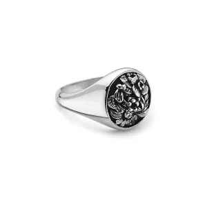 FLOWER GARDEN LEAVES SIGNET RING