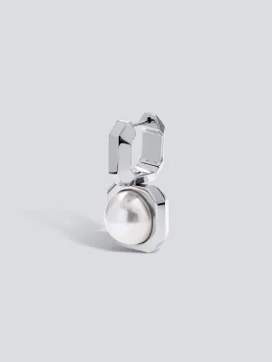 Gem Clasp Pearl Square Earring