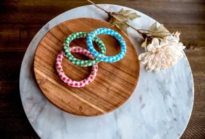 Gingham Beaded Bangles