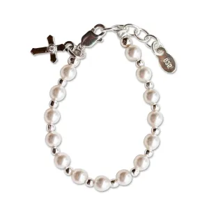 Girls Silver Baby Cross Bracelet Baptism & Communion Gift: Small 0-12m