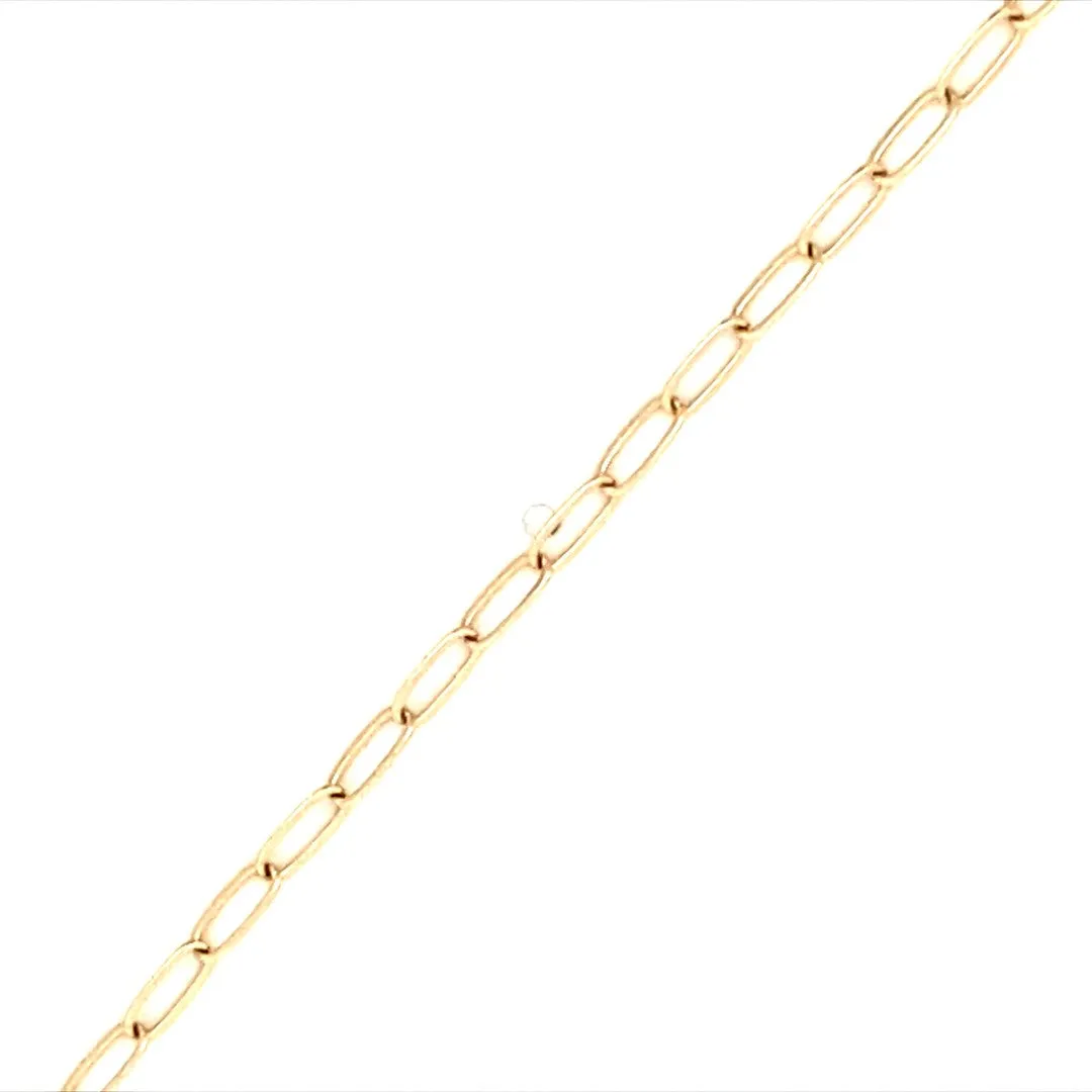 Gold Bracelet Paperclip Link 14 Karat Yellow Gold Encircle Permanent