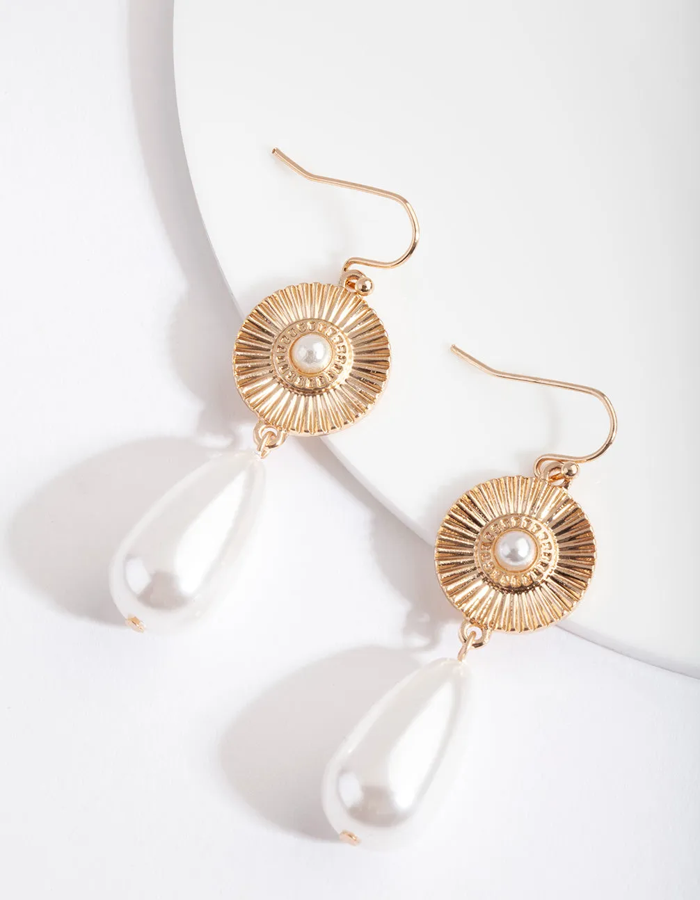 Gold Sunrise Pearl Earrings