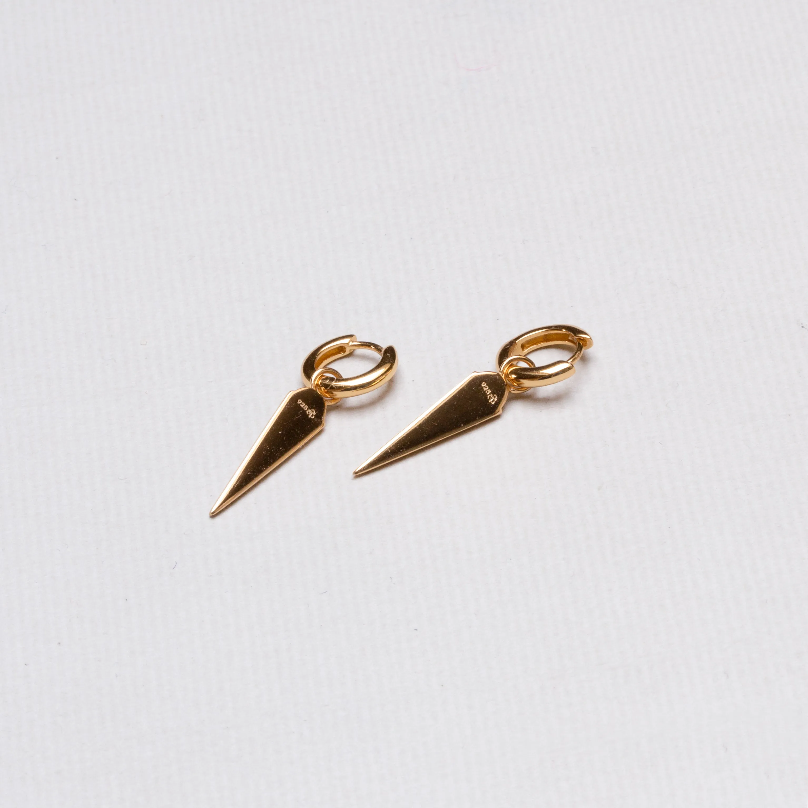 Green Opal Spike Charm Hoop Earrings