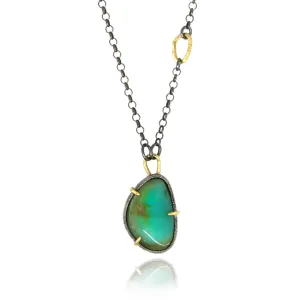 Green Turquoise Necklace in 18k Gold and Silver - LING LING Necklace